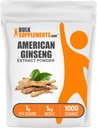 BulkSuplements.com Extrato de Ginseng American Pó - Suplemento de Ginseng, Suplementos de Ervas - Gluten Free, 1g por serviço, 5 kg (11 lbs) (Pacote de 5)
