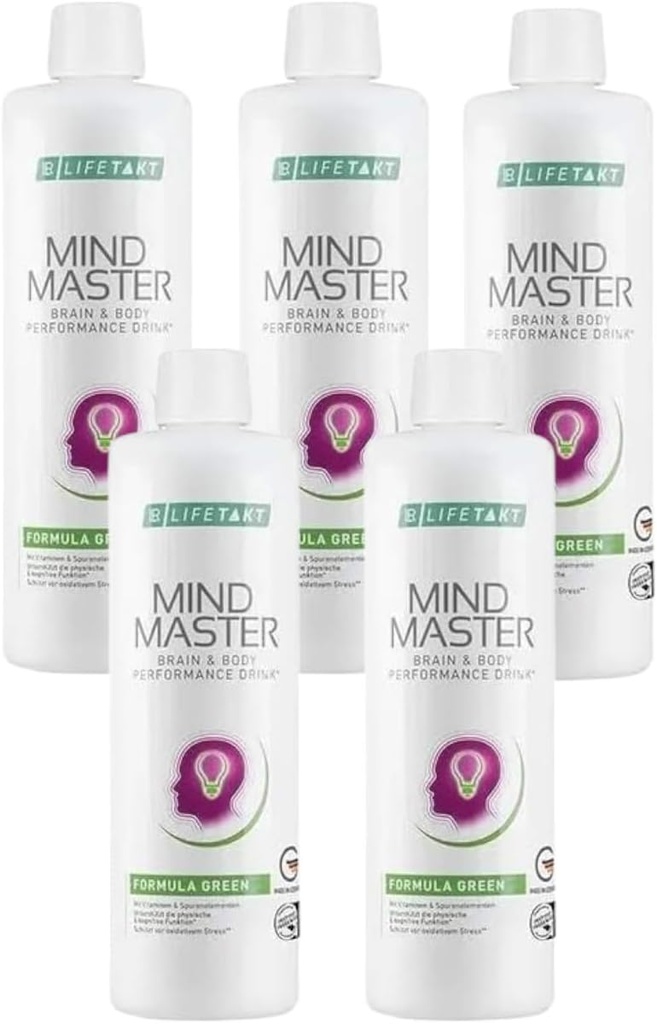 LR Health & Beauty Lifetakt Mind Master Fórmula Verde Todos os dias Tratamento Natural Mulheres Homens Conjunto de 5-500 ml. /16.9 fl.oz.