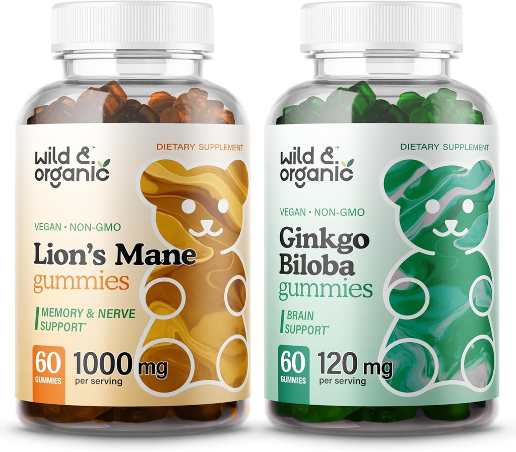 Gummies de Mane de Leão Selvagem & Orgânico & Ginkgo Biloba Gummies