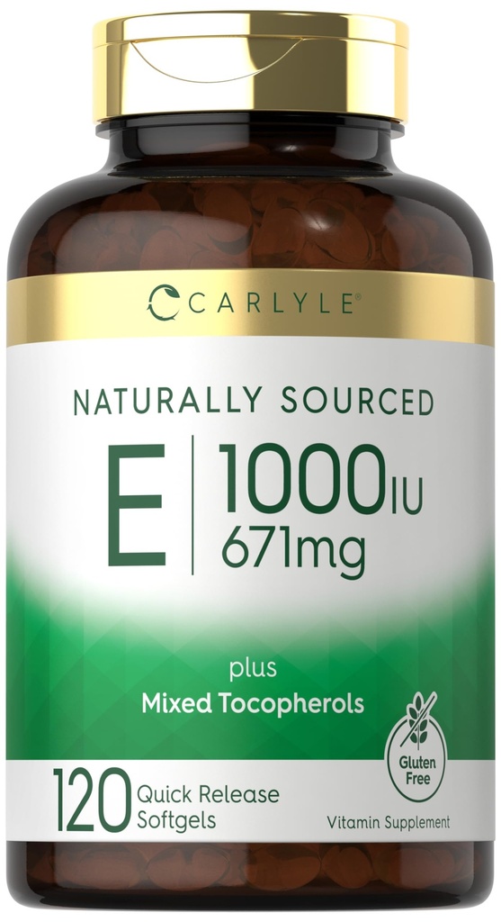 Carlyle Vitamina E com tocoferóis mistos 1000 UI ou 120 softgels
