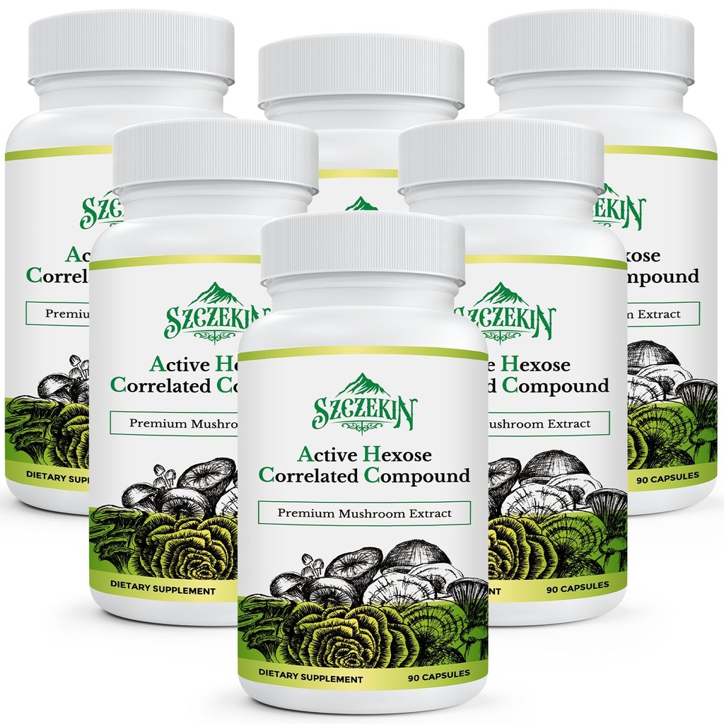 Hexose Ativa Correlacionado Composto 1500 mg Suplemento, Suplemento Natural 8 Cogumelo Extrato, Sistema Imune, Função Fígado, Assassino Natural e Células T Atividade, 540 Cápsulas Veggie