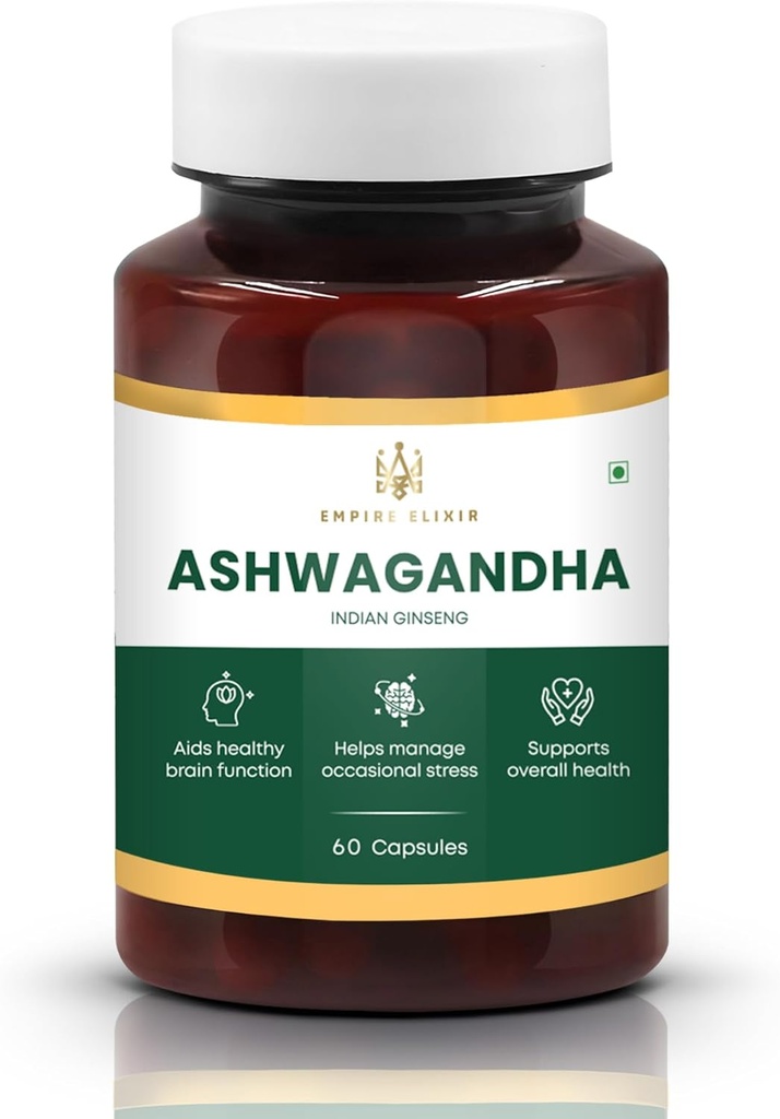 Cápsulas de Ashwagandha 450mg & período; 60 Count; Suplemento de ervas para homens e mulheres; Não-GMO; Adaptogen; Suporte de energia e bem-estar