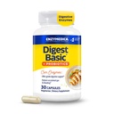 Enzimedica, Digest Basic + Probióticos, Enzimas Digestivas Gentas com 400 milhões de UFC Culturas Ativas por Cápsula, 30 Cápsulas