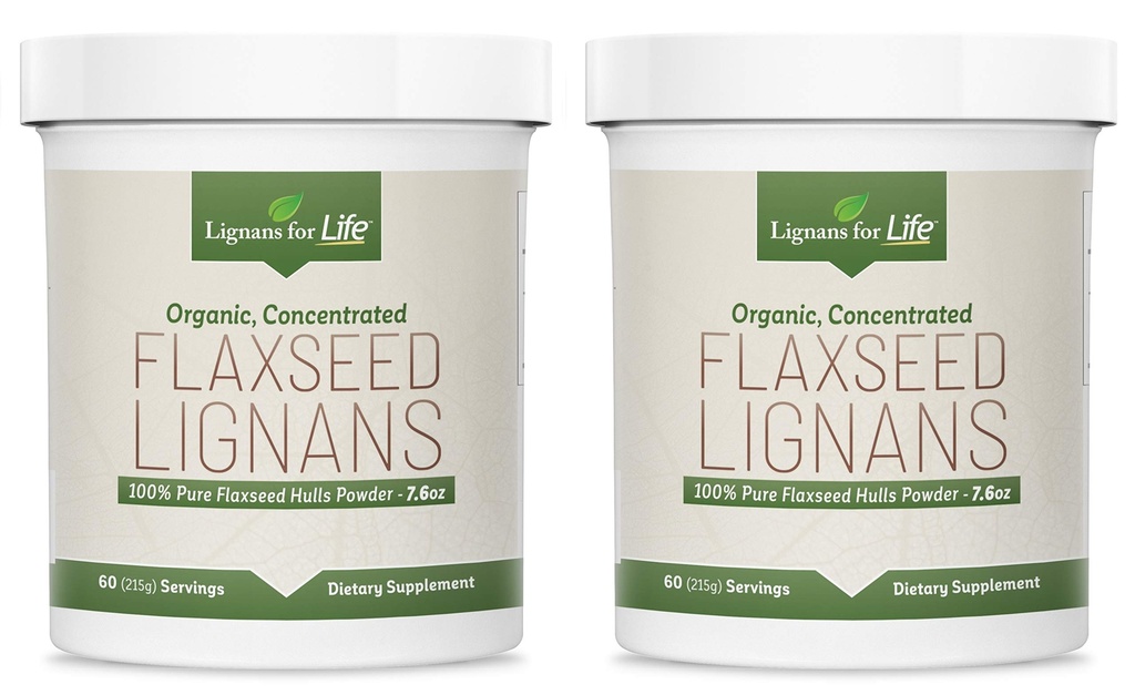 Lignans for Life - Natural Bulk Ground Flaxseed Powder - Ómega 3 & 6 ácidos gordos preenchidos Antioxidantes de alta fibra - Suporte Coração saudável e cabelo, Sistema imunológico saudável - 60 Servings 80mg por guia, 2 Pack
