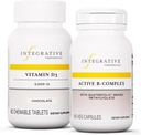 Pacote terapêutico integrado com complexo B ativo, 60 cápsulas e vitamina D3 125 mcg, 90 mastigações - complexo B ativo para apoiar o metabolismo energético* - vitamina D3 para apoiar a saúde óssea*