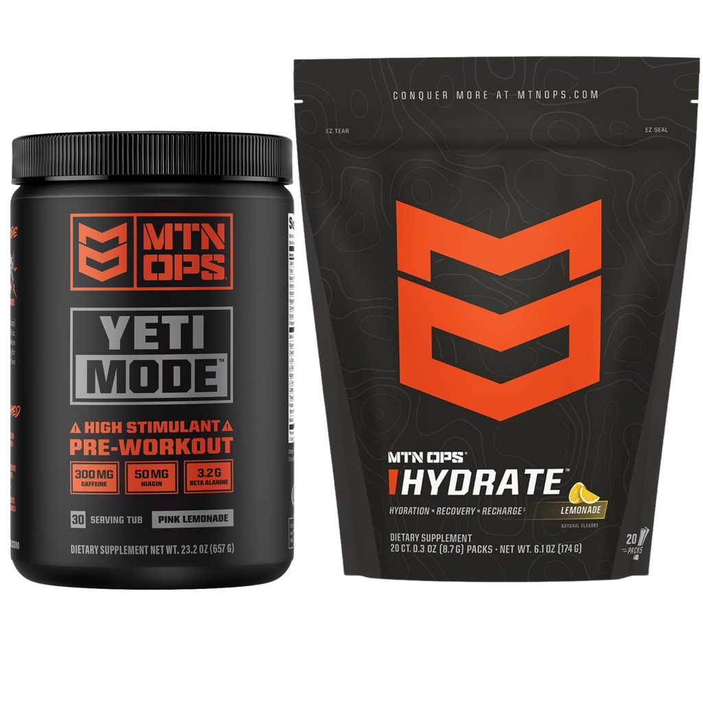 MTN OPS Yeti Mode Limonada rosa + Pacote de limonada hidratada