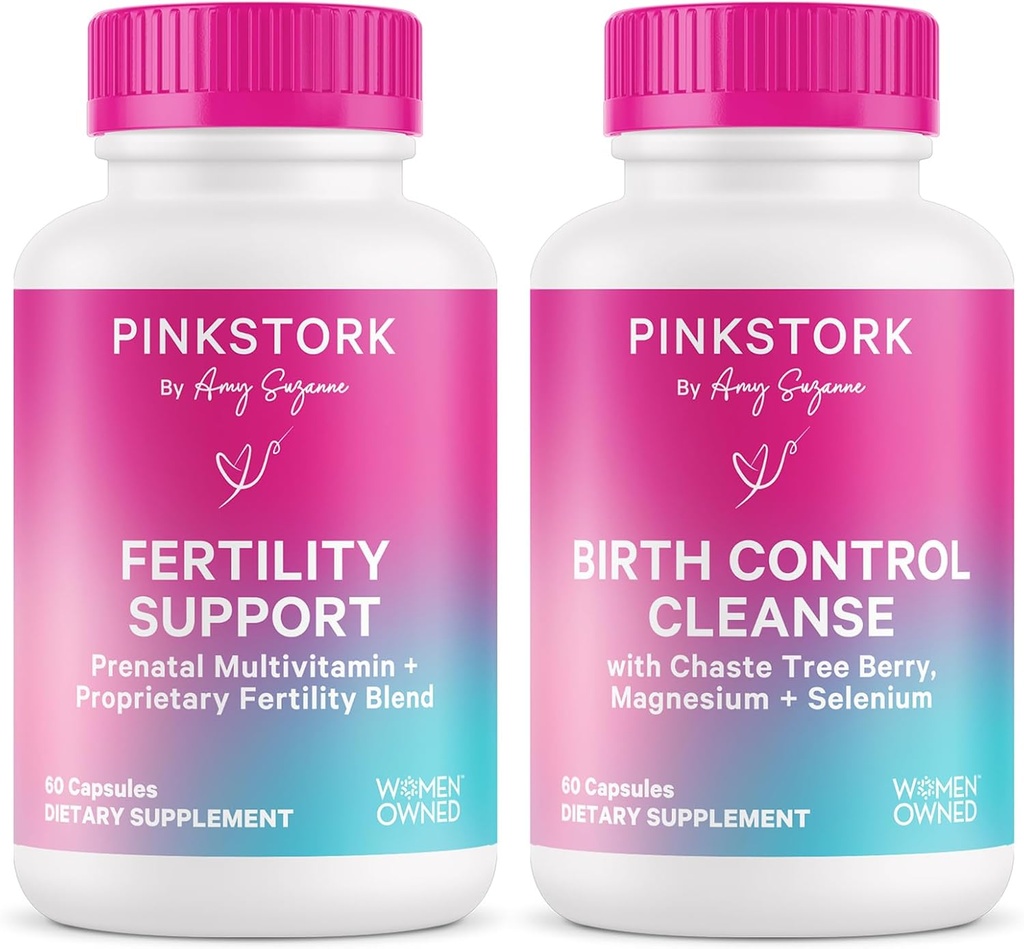 Rosa Cegonha Prepa & Apoio à Fertilidade – Vitex, Inositol, Folato – Limpeza de controle de nascimento – 2 Pack