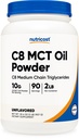 Nutricost C8 MCT Oil Powder 2LBS (32 onças) - 95% C8 MCT Oil Powder