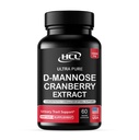 HCL HERBAL CÓDIGO LABS D-Mannose com Cranberry Extract Cápsulas 1500mg – Alta potência USP grau D-Mannose Suplemento com fruta integral Cranberry Pó – Suporte Trato Urinário – Não-GMO 60 Cápsulas