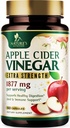 Cápsulas Apple Cider Vinagre 1877mg - Detox e limpeza de força extra com vitamina D & Zinco - Pílulas Premium ACV com Digestão Natural Conjunta e Suporte Imune - Suplemento Vegetariano - 60 Cápsulas
