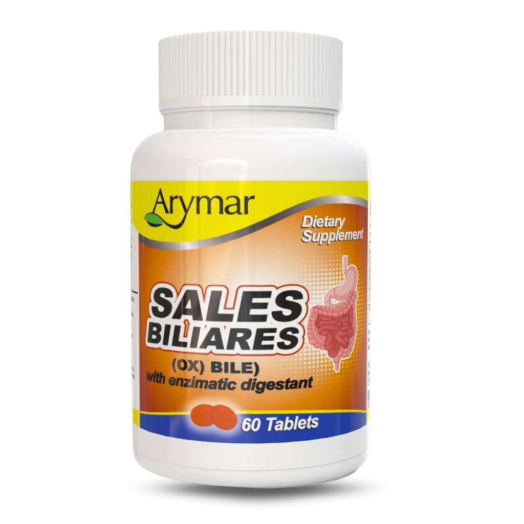 Arymar Vendas Biliares Ox Bile com Digestive Enyzmes 60 Tabs