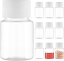 Garrafa de pílula clara pequena, frasco de pílula de medicina plástica, Mini plástico Reagente vazio transparente para recipiente cilíndrico de pó líquido (10 pcs, 30ml)