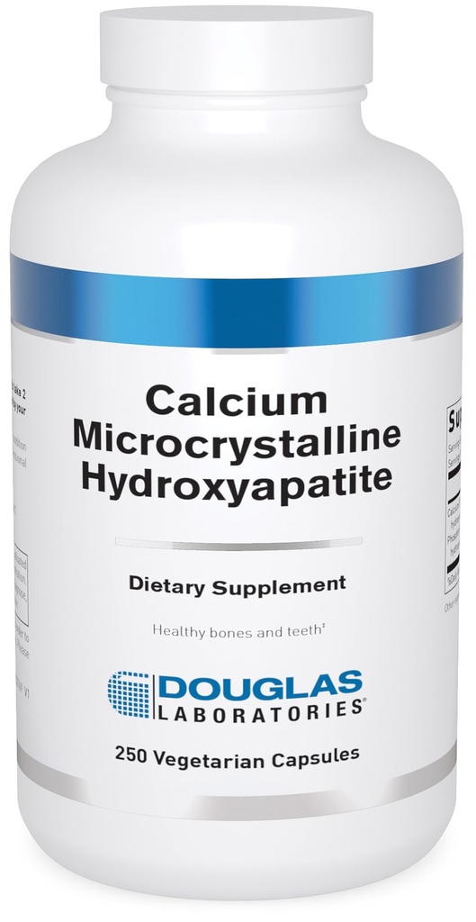 Laboratórios Douglas Microcristalina de cálcio Hidroxiapatita - Dentes e suporte de saúde óssea* - com cálcio e fósforo Micronutrientes - Suplementos dietéticos - 250 Cápsulas Vegetarianas