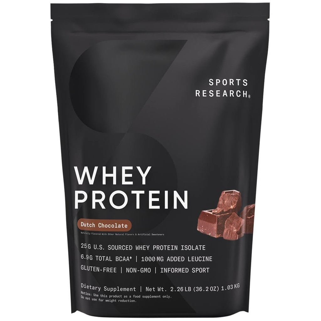 Pesquisa esportiva Whey Protein Isolate - Sports Nutrition Protein Powder 25g por serviço - 2.27lb Bag Whey Protein - Dutch Chocolate Bulk Protein Powder, 25 Servings