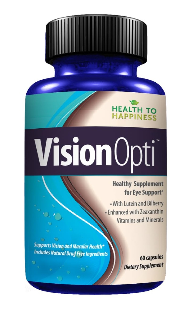 Visão Opti - Suplemento de saúde ocular com Lutein, Zeaxanthin, Selenium, Zinco, e Vitaminas A & C 60 Cápsulas