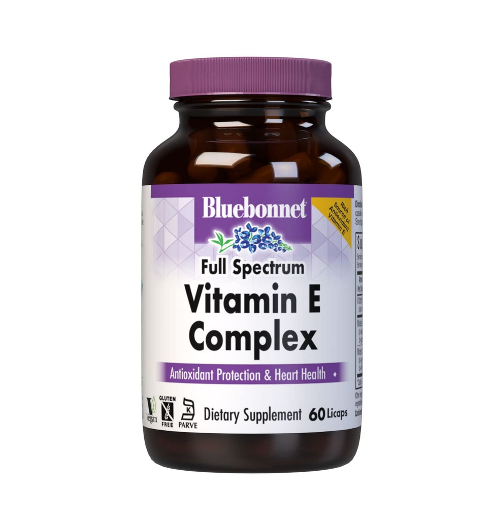 Complexo de Vitamina E de Espectro Natural Bluebonnet - 60 Licaps