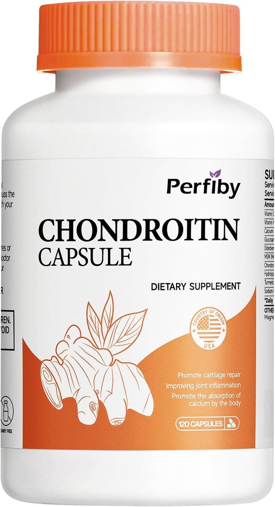 Glucosamina Condroitina e HSH com extrato de elderberry - Apoio Conjunto e Imune Suplemento de Saúde, 120 cápsulas, 60 dias de fornecimento