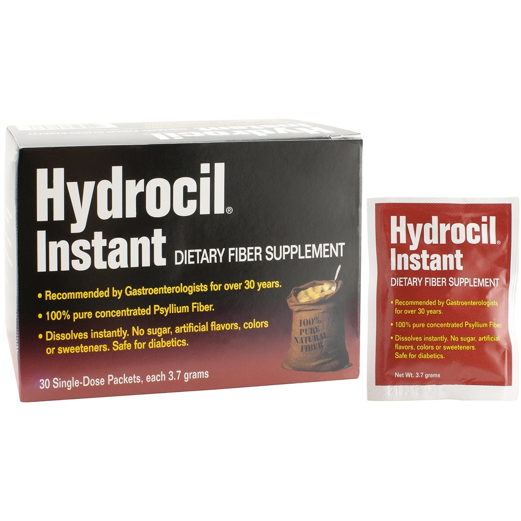 Suplemento de fibra dietética, Psyllium Husk Powder, 30 pacotes de dose única