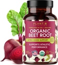 USDA Plant.O Premium Organic Beet Root Tablets [1350mg Beets Powder] com pimenta preta para Absorção Extra - Suplemento de óxido nítrico