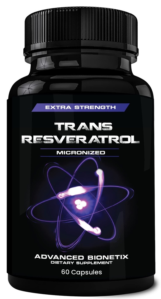2X Poder Micronizado Suplemento Resveratrol Trans. 1200mg por 2 Cápsulas. Fórmula antioxidante de alta absorção. Promove o Envelhecimento, Suporte Cognitivo e Saúde do Coração