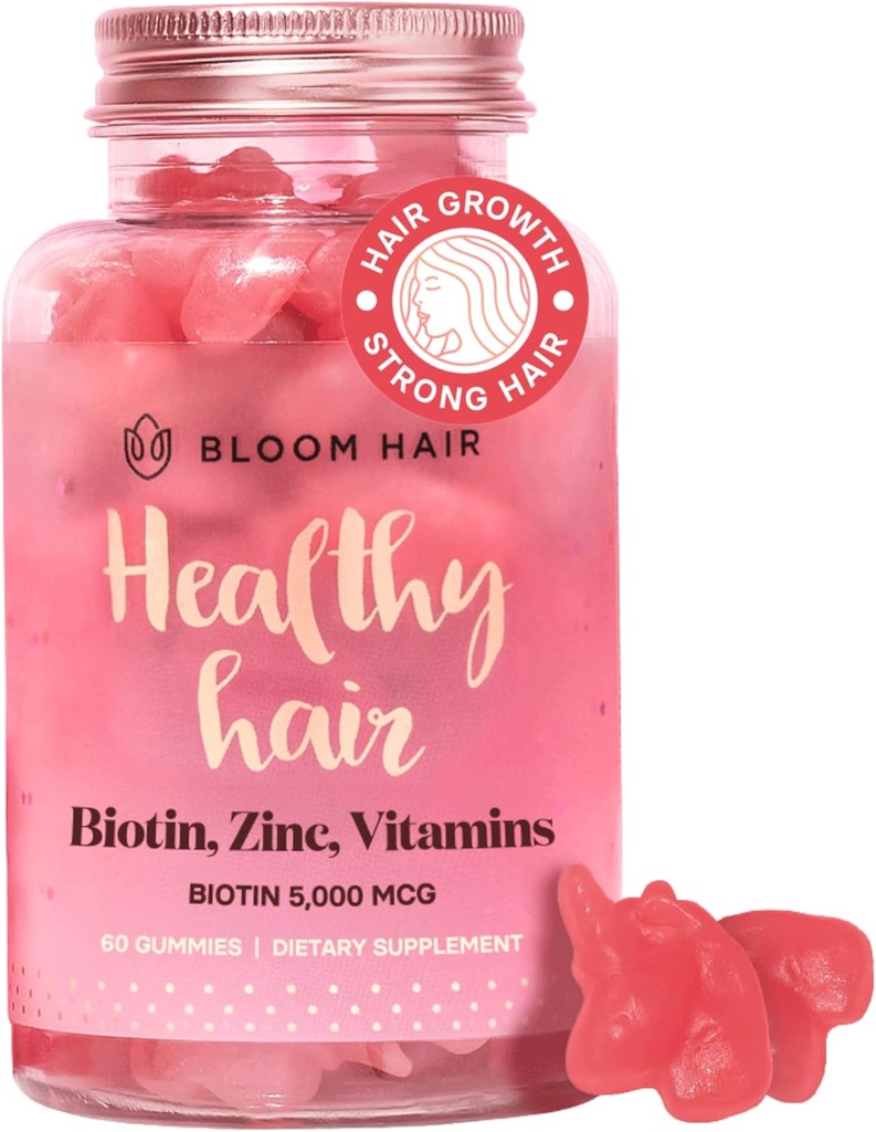 Vitaminas capilares para o crescimento mais rápido do cabelo - Pele de cabelo e unhas Vitaminas e vitamina de biotina - Suplemento para mulheres e gomas de biotina para o crescimento do cabelo