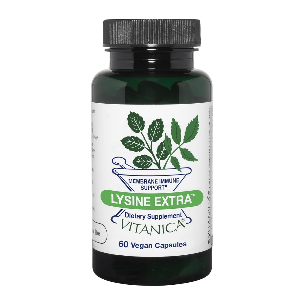 Vitanica Lysine Extra, Suporte do sistema imunológico, Vegan, 60 Cápsulas