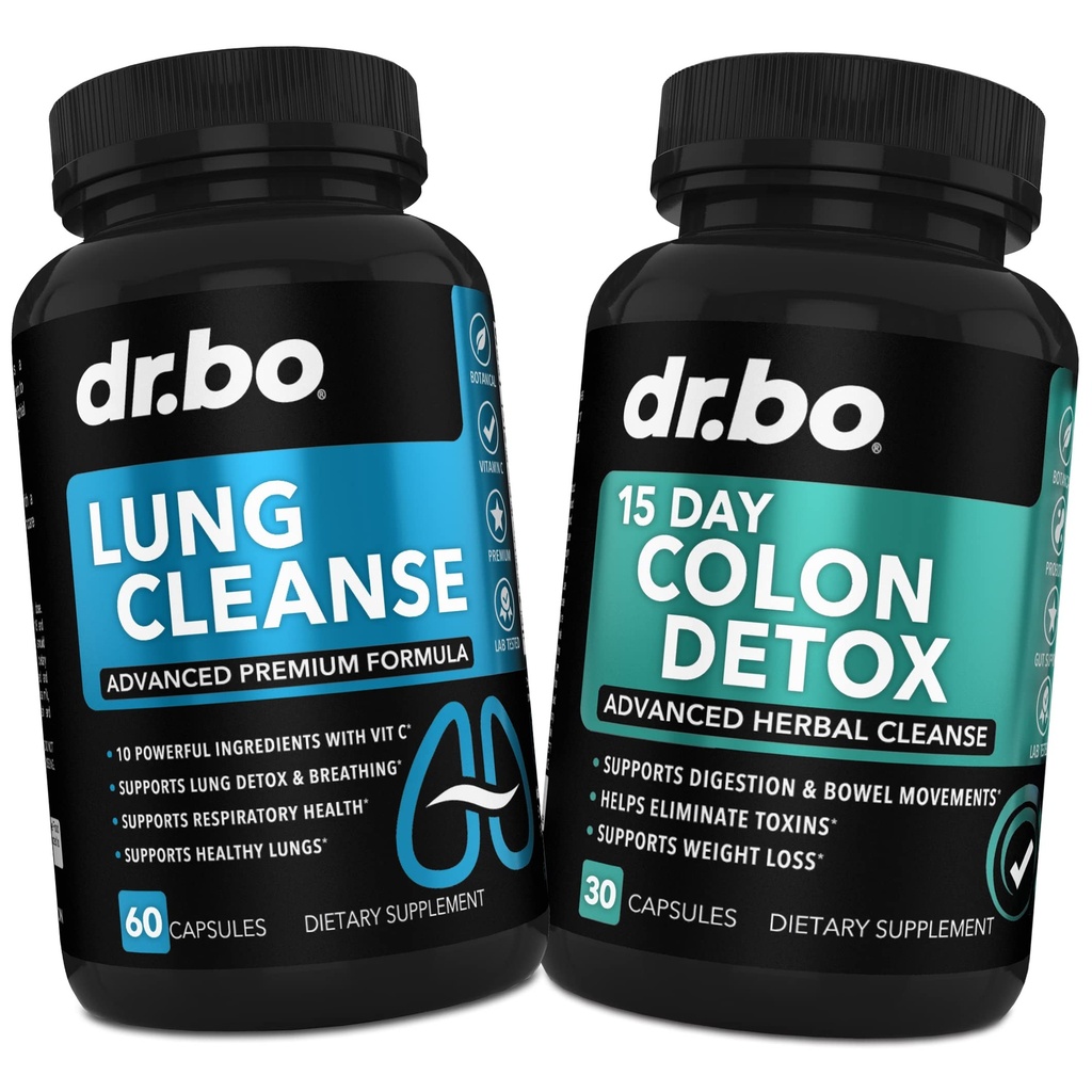 Lung Cleanse & Colon Detox - Fórmulas de ervas para apoiar a saúde respiratória e movimentos de intestino
