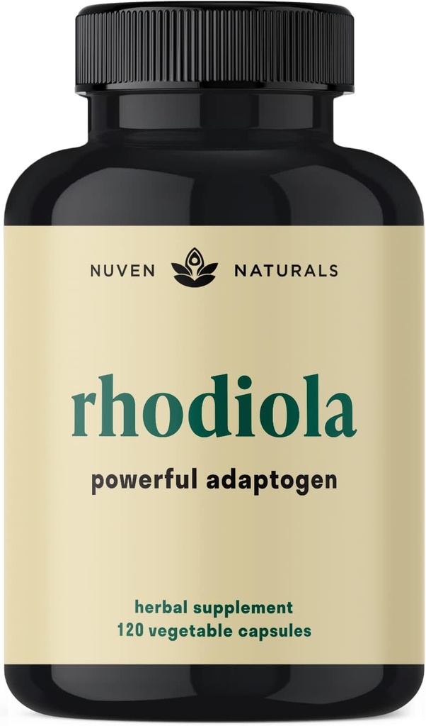Rhodiola Rosea 600 mg & 60 Servings ; Suplemento Ultra Potent Rhodiola com 3% Salidroside & 1% Rosavins para suporte ao estresse, suporte ao humor e energia - Adaptogens para calma e foco - Gluten Free & Non-GMO