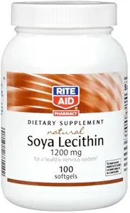 Rite Ajuda Soja Lecitina, Suplemento Dietário Natural, 1200mg 100 ea