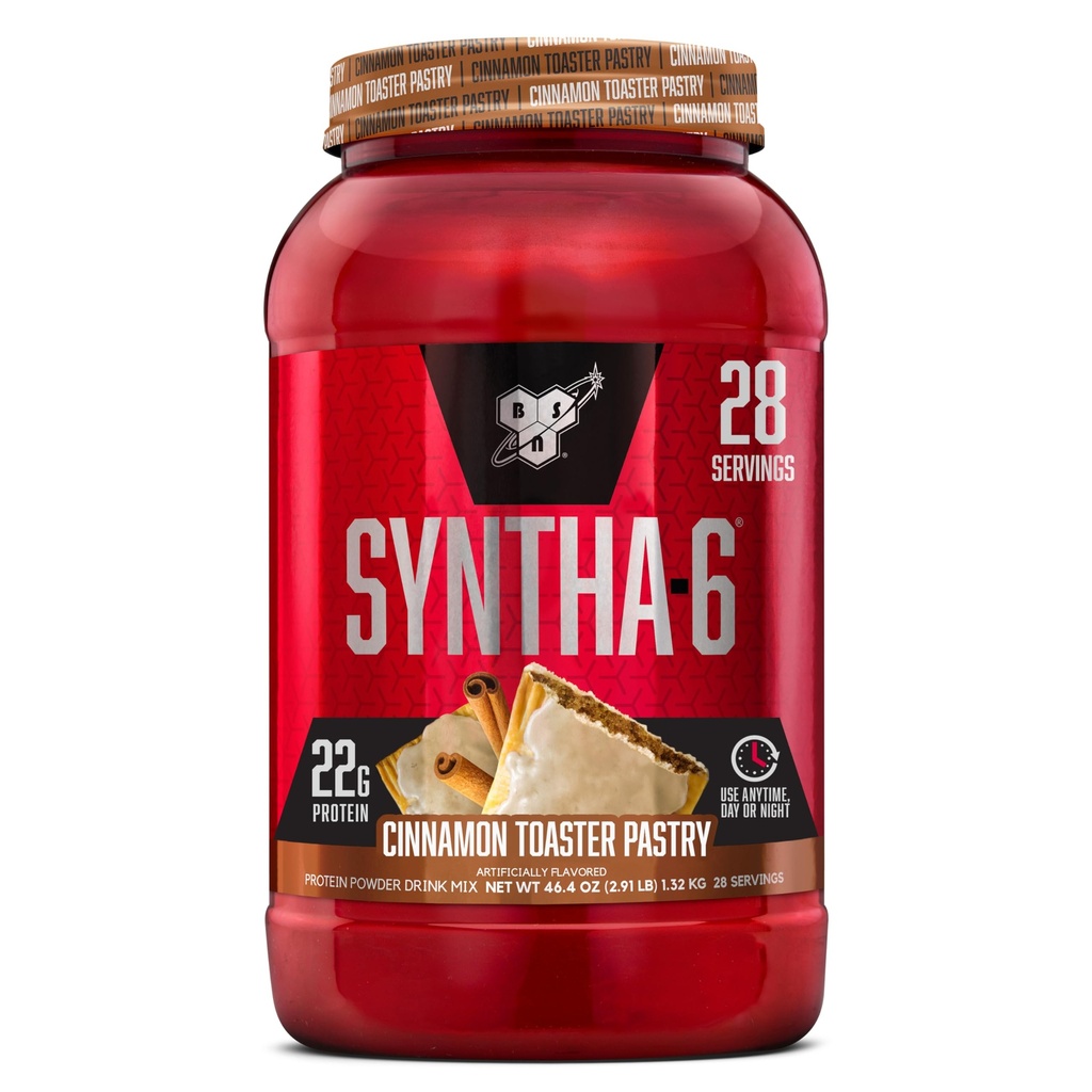 BSN SINTHA-6 Premium Protein Powder com 6g de fibra, Whey Protein, Micellar Casein, Milk Protein Isolate Blend, 5g Fat, Cinnamon Torradeira Pastelaria, 28 Servings (Packaging May Vary)