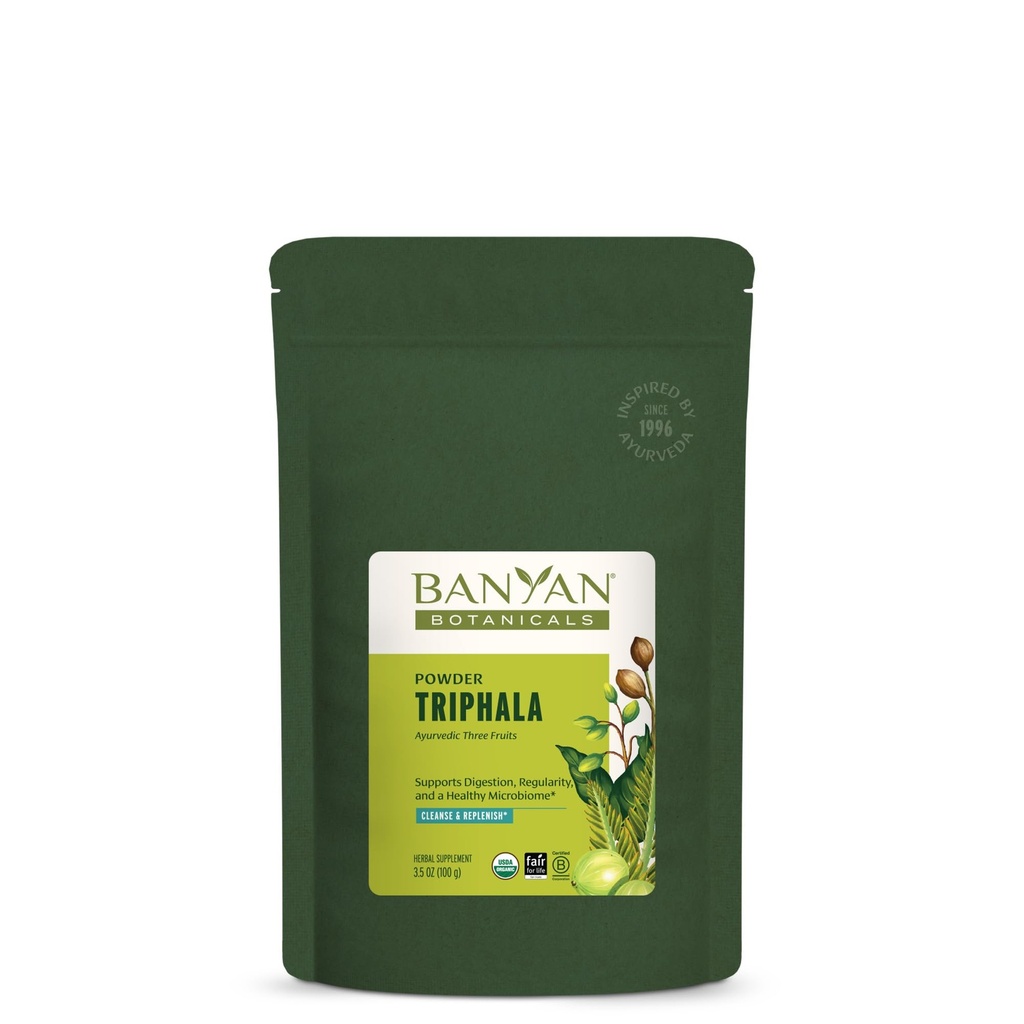 Banyan Botanicals Triphala Powder - Suplemento de Digestão Orgânica com Amla, Haritaki & Bibhitaki – Digestion, Colon Support & Healthy Gut Microbiome* – 3,5 oz – Não-GMO Fonte sustentável Vegan