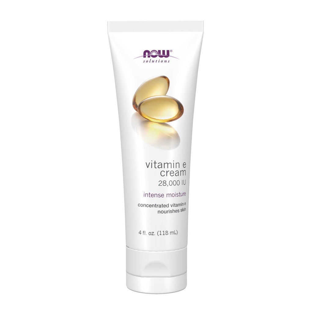 NOW Foods Solutions, Vitamina E Creme 28,000 UI, Humidade intensa, Vitamina E concentrada, 4-Ounce