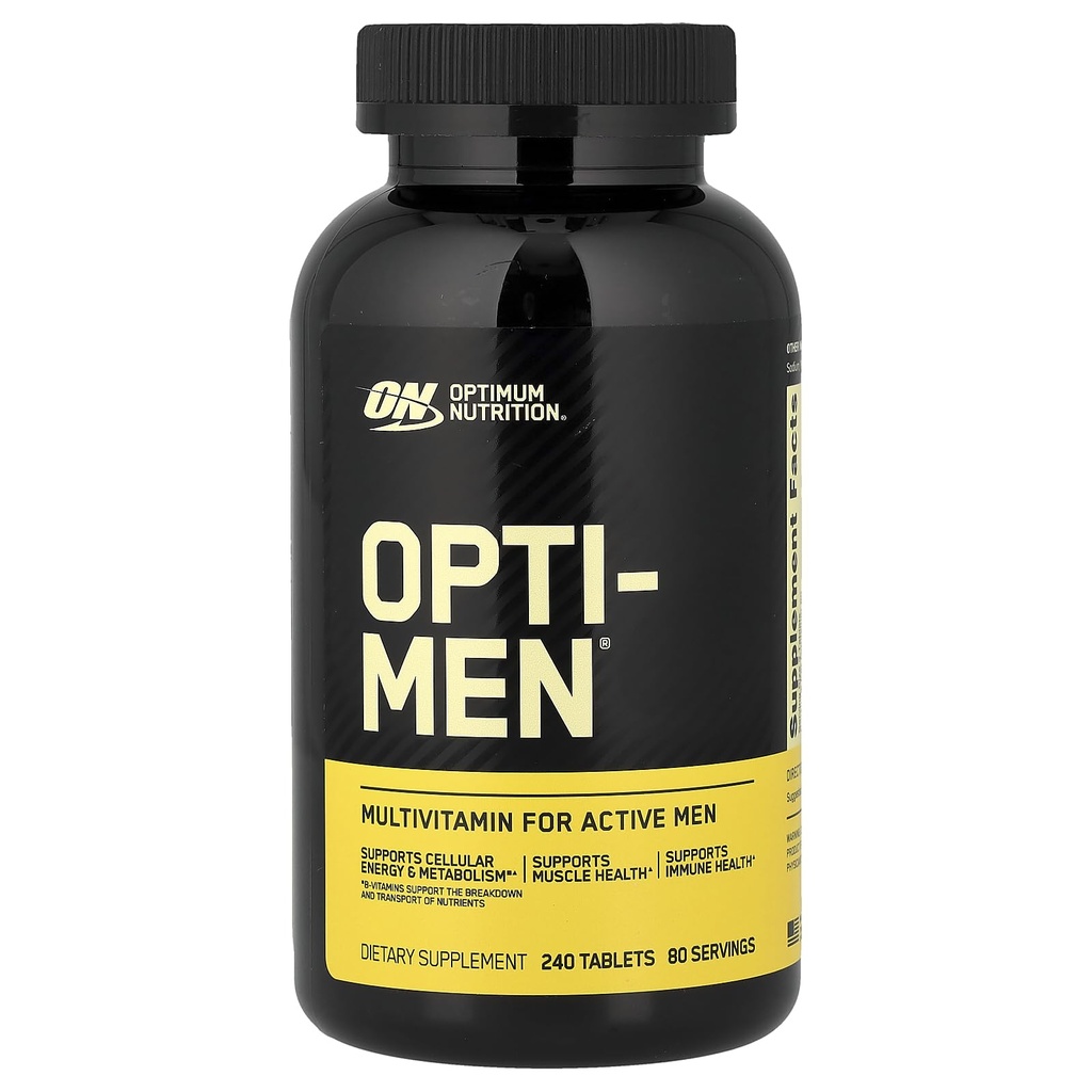 Optimum Nutrition Opti-Men Suplemento diário de multivitamina, 240 Contagem
