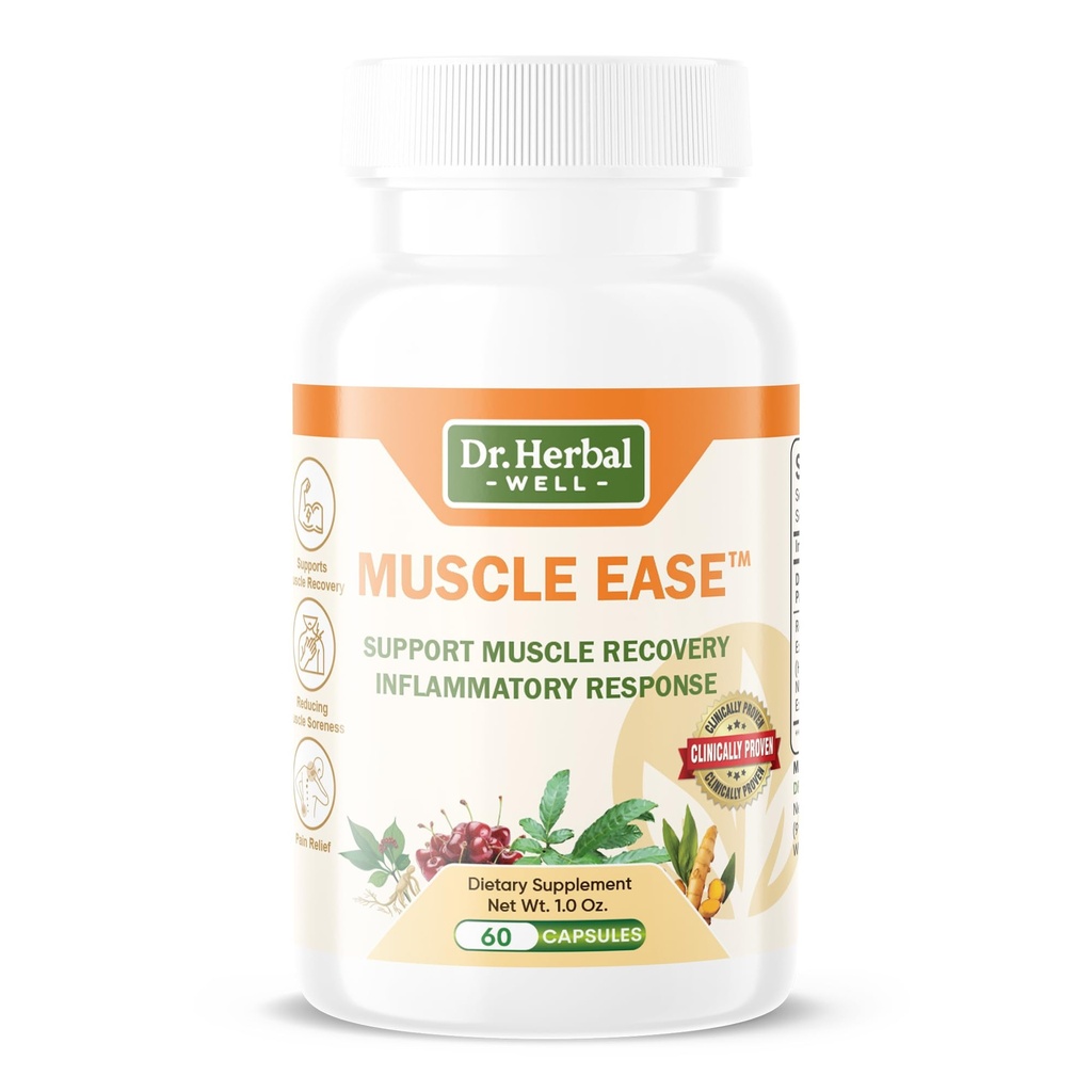 DR.HERBAL WELL Muscle Easy - Articulação, Músculo e Nervo Suporte Atuação rápida Relaxar Recuperação de Conforto Suplemento de ervas naturais - (60 Cápsulas) MAX-Forte