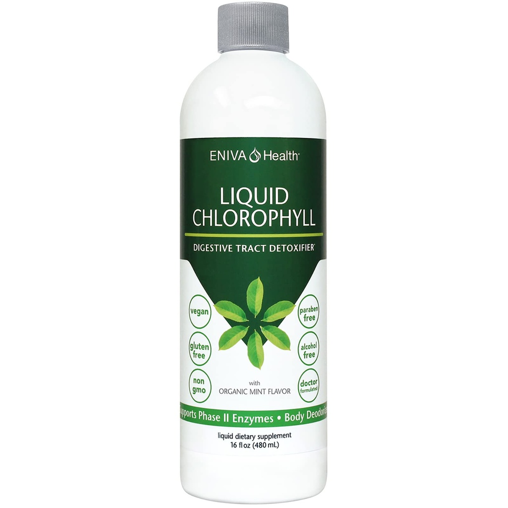 Eniva saúde líquido clorofila Vegan □ Imunidade □ Detox & Cleanse □ Pele clara □ Energia Boost □ Saúde do intestino □ Desodorante interno U.S. Manufacture