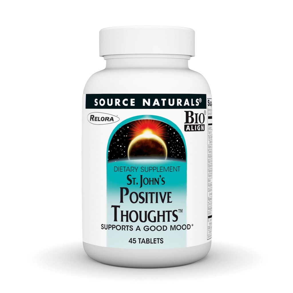 Source Naturals St. John's Positive Thoughts - Suporta um bom humor* - 45 Comprimidos