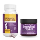 Economize 10% na Women's Health & Wellness Bundle – Probióticos vaginais completos + Myo & D-Chiro Inositol Pó para Equilíbrio Hormonal, Gut, e suporte urinário