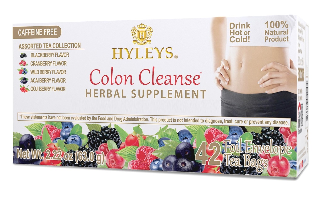 Hyleys Colon Cleanse chá sabores variados - 42 sacos de chá (1 pacote)