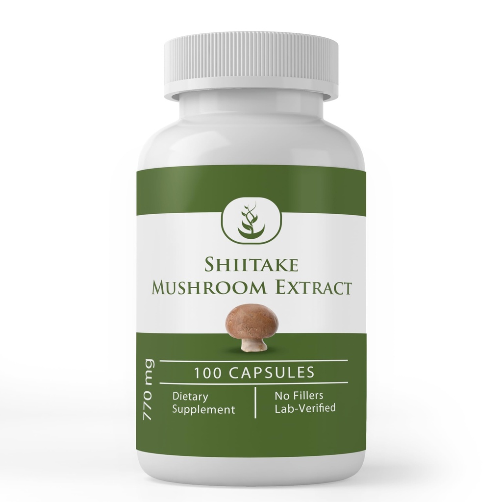 Puro original ingredientes Shiitake Mushroom Extract (100 cápsulas) sempre puro, sem aditivos ou enchimentos, laboratório verificado
