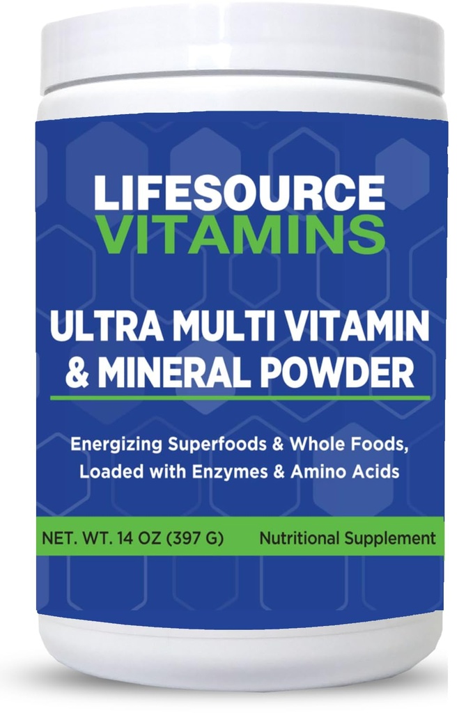 LifeSource Vitaminas Ultra Multi Vitamina & Pó Mineral - Alimentos inteiros com base - Fonte de 30 dias