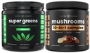 NutraChamps Super Verdes Sem sabor & Super Cogumelos: Ultimate Brain, Gut & Body Boost