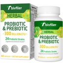 Probióticos para mulheres homens- 300 bilhões UFC, 24 estirpes Probiótico+15 Ervas orgânicas Prebióticos Mistura, Pré e Probióticos, para Saúde Digestiva, Imune & Gut, Diarréia, Bloating, Vegan, 2 Mês de Fornecimento
