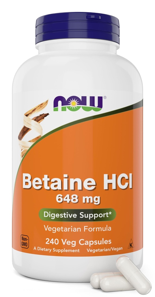 Agora Betaine HCl 648mg 240 Veg Cápsulas (Pacote de 2) - Suplemento Enzimas Digestivas - Melhorado com Pepsina Protease para suporte de digestão de proteínas