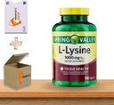 L-Lysine 1000 mg Comprimidos • Suporte Imune e Saúde da Pele • 100 Contagem por Spring Valley + Sticker da Vena (Pacote de 1)
