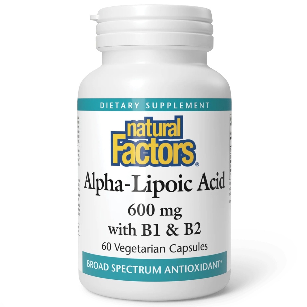 Factores Naturais Ácido Alfa- Lípico + B 600 mg, 60 Cápsulas
