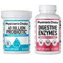 ESCOLHA DO MÉDICO - Pacote de Saúde de Gut Optimal: 60 Bilhões de Probióticos + Enzimas Digestivas para Conforto Digestivo e Suporte Imune