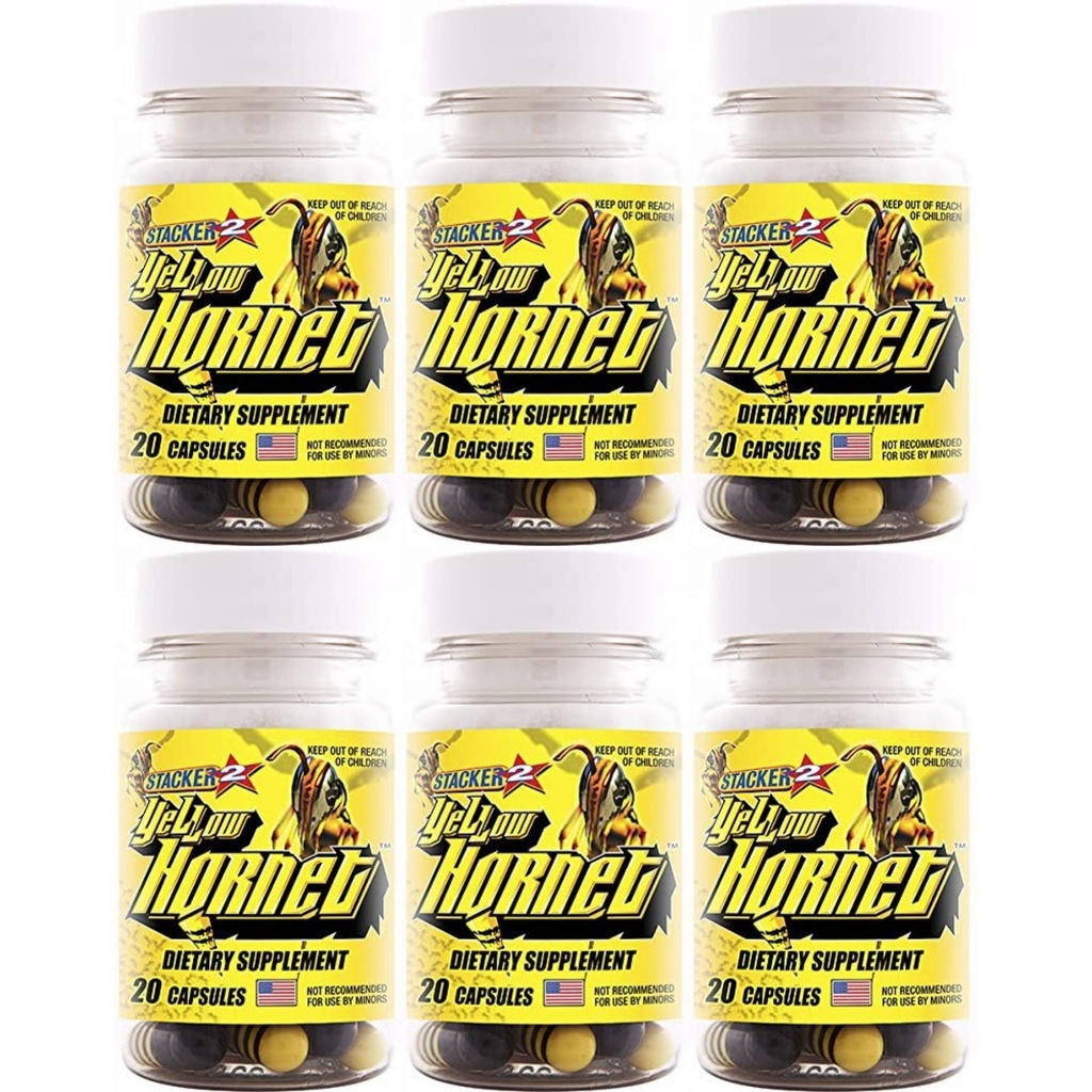 Hornet Amarelo Suplemento dietético 20ct (lote de 6 X) = 120 Cápsulas
