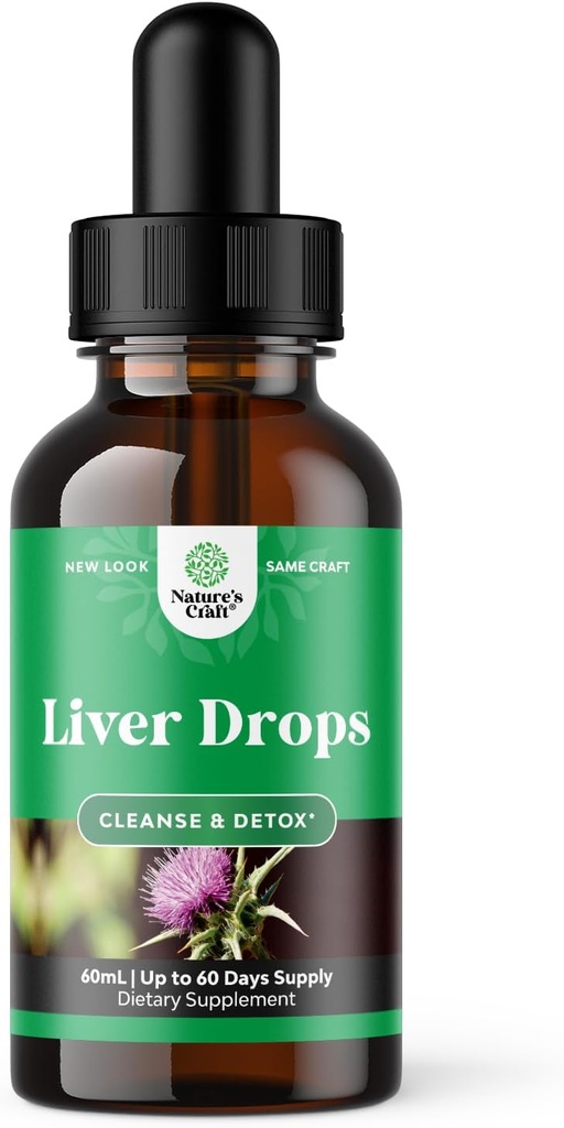 Suporte de fígado Tintura de cardo de leite - Líquido de cardo Suplemento de ervas com raiz de Astragalus para limpeza e reparação de detox de fígado - Liver Cleanse Detox Drops com Shiitake Maitake e Cordyceps