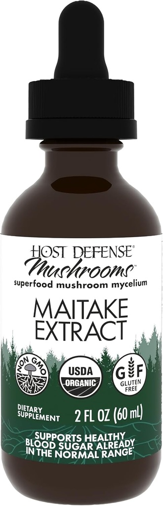 Host Defense Maitake Extract - Imune & Cellular Health Support - Suplemento de ervas com Maitake Mushroom & Mushroom Mycelium - Liquid Supplement - 2 fl oz (60 Servings)*