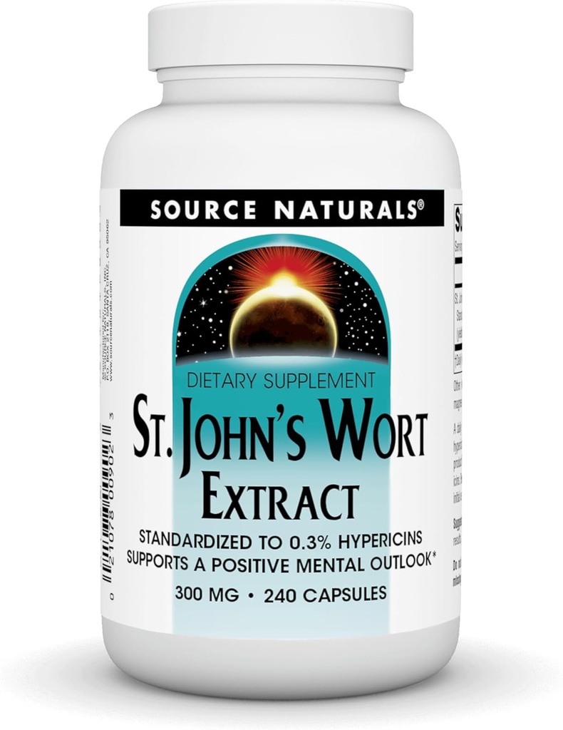 Fonte Naturals St John's Wort Extract 300 mg Suporta um Outlook mental positivo - 240 Cápsulas